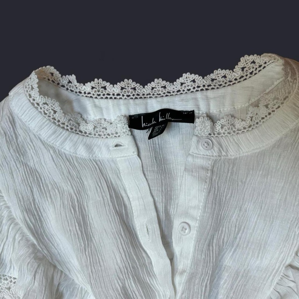 Nicole Miller White Lace Blouse